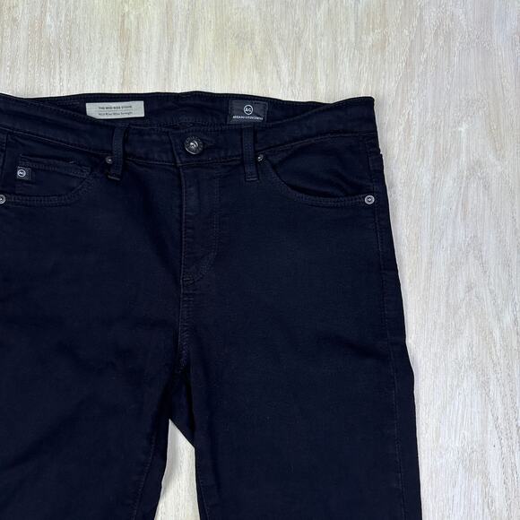 Ag Adriano Goldschmied Black The Mid Rise Stevie Slim Straight Jeans Women's 25 - Picture 3 of 13